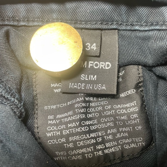 Authentic TOM FORD slim jeans mede in usa sz 34 - Picture 14 of 16